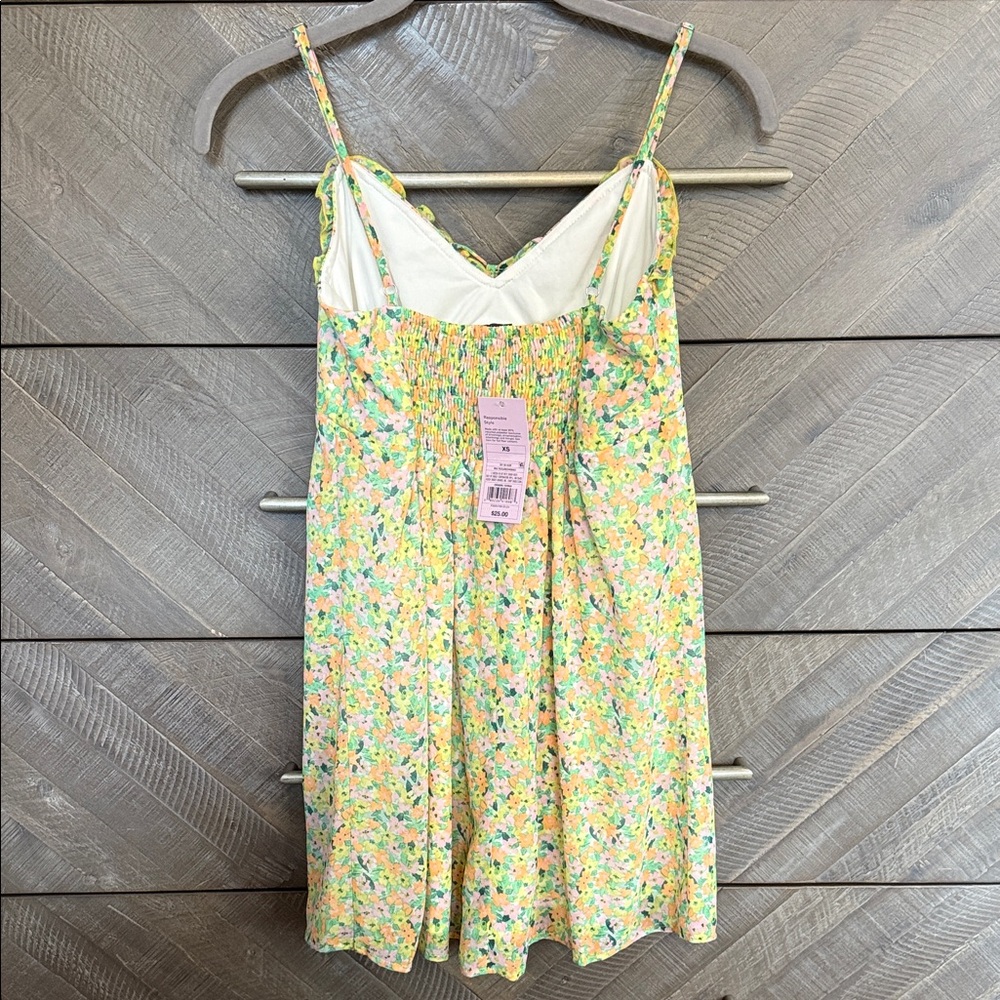 Wild Fable Vibrant Floral Mini Dress - Yellow and Green - Picture 3 of 4